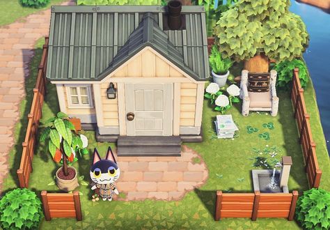 💙 Zofia 💙 on Instagram: “Punchy's mini yard 🌲💙 #newhorizons #animalcrossingnewhorizons #animalcrossingswitch #nintendoswitch #animalcrossingnh #animalcrossingfandom…” Gift Guide Acnh, Animal Crossing Cafe, Animal Crossing Bewohner, Animal Crossing Islands, Acnh Yard, Animal Crossing Design Ideas, Acnh Builds, Acnh House, Pink Soda