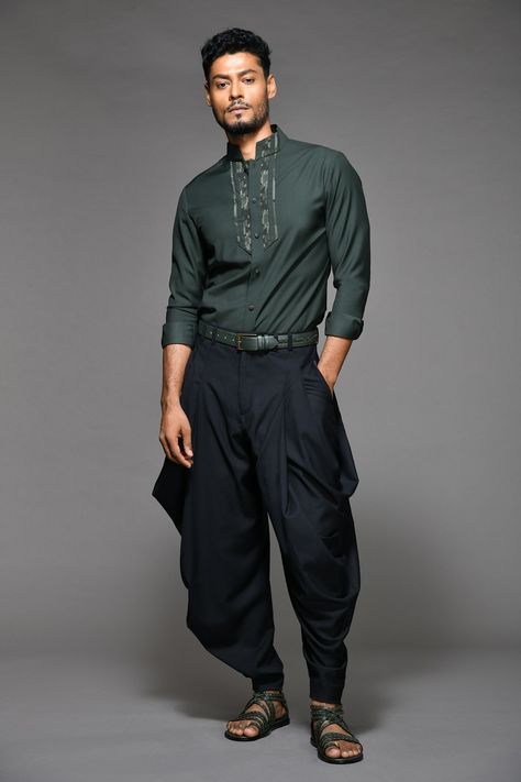 Shop for these amazing collections of Black Terylene Plain Cowl Pant For Men by S&N by Shantnu Nikhil online at Aza Fashions. Cowl Pants, Reception Look, Dhoti Pants, Pocket Shirt, Pants Pattern, S N, Pants Black, Aza Fashion, Black Men