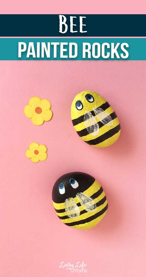 Bee Rocks, Ideas For Painting, Buzz Bee, Painted Rock Animals, Rock Painting Ideas, Painted Rocks Kids, Painted Rocks Craft, Rock Painting Ideas Easy, Hand Painted Stones