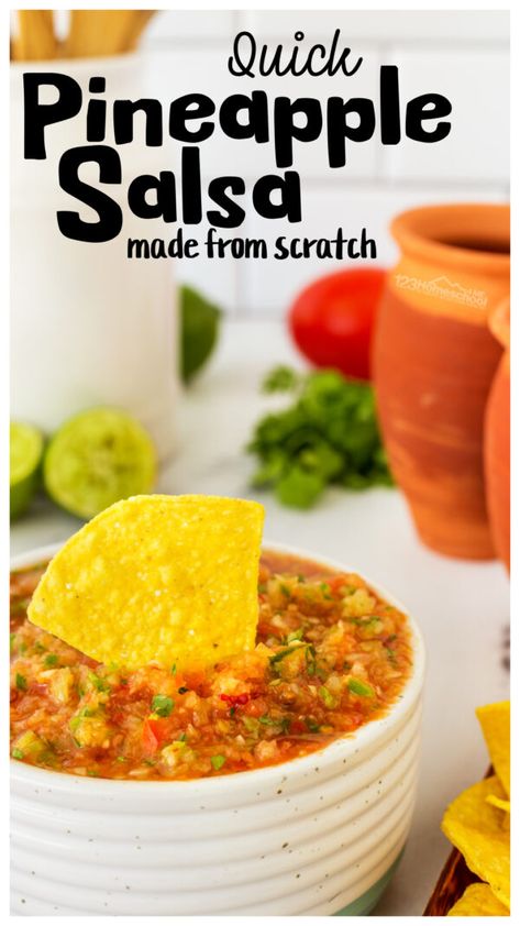 Salsa With Pineapple Recipe, Pineapple Salsa Recipes, Pineapple Pepper Salsa, Salsa Recipe Pineapple, Salsa Pineapple, Easy Pineapple Salsa, Breakfast Salsa Recipe, Pineapple Salsa Tacos, Spicy Pineapple Salsa