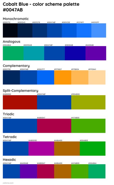 Cobalt Blue Color Scheme Palettes Cobalt Blue Fashion 2023, Blue Complimentary Colors Outfit, Colors That Complement Blue, Cobalt Blue Colour Combination, Royal Blue Contrast Colors, Electric Blue Color Pallete, Colbolt Blue Color Palette, Cobalt Colour Palette, Cobalt Color Combinations