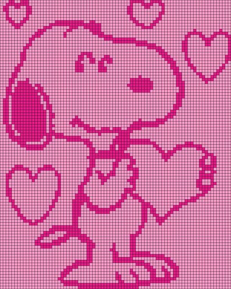 Snoopy Pixel Grid, Snoopy Grid Pattern, Crochet Tapestry Pattern, Grid Patterns, Tapestry Pattern, Graph Crochet, Crochet Humor, Pixel Crochet, Snoop Dog