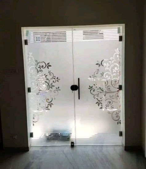 Tafan Glass Designs, Drawing Room Glass Door Designs, Frosted Glass Design Pattern Home, Frosted Glass Design For Mandir, Etched Glass Door For Pooja Room, Christmas Door Ideas For Classroom, Door Ideas For Classroom, Christmas Door Ideas, Glass Door Designs