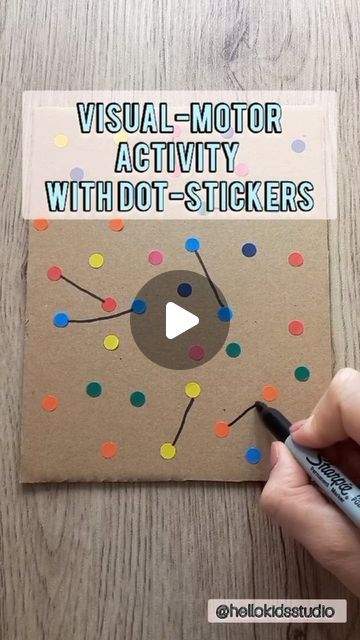 Eszter | hellokidsstudio on Instagram: "Visual-motor activity with dot-stickers  Are you looking for a quick and easy fine motor or visual motor activity idea?  If you have some dot-stickers this activity will be your favorite.  All you need is for this activity is some colour dot-stickers, a piece of cardboard and a pencil or pen.  Stick some dot-stickers on the cardboard and show and then encouraging your little ones to connect the dots.   💡This activity is perfect to work on eye-hand coordination, visual scanning, visual attention, fine motor skills, and more.   #playathome #eyfsideas #everydayinvitationtoplay #playtips #simplicityparenting #childdevelopment #letthembelittle #waterplayideas #peacefulplay #outdoorlearning #inviationtoplay #creativeplayideas #playbasedlearning  #earlyedu Dot Sticker Activities, Perceptual Activities, Visual Motor Activities, Visual Perceptual Activities, Connecting The Dots, Motor Planning, Dot Stickers, Playbased Learning, Instagram Visual