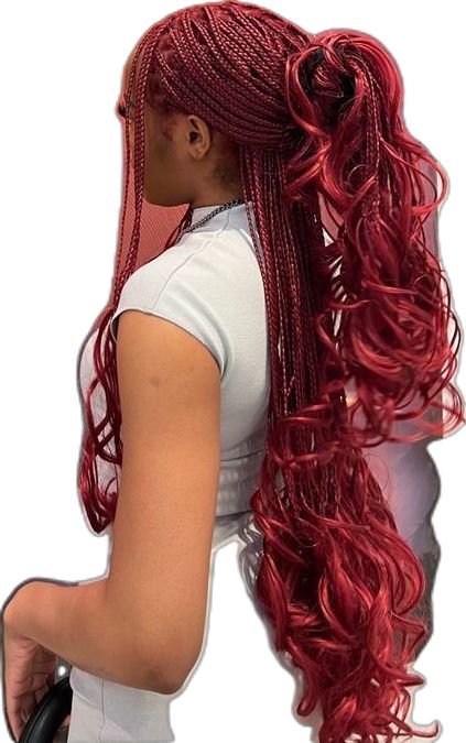 red french curl braids black women hair styles knotless braids black beauty hair inspo French Braids Black Hair, Red Box Braids, French Curls, Medium Hair Braids, French Curl, Quick Natural Hair Styles, French Braid Hairstyles, Quick Braided Hairstyles, Protective Hairstyles Braids