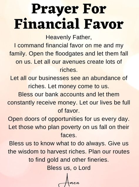 Prayers For Wealth, Prayer For Financial Blessing, Prayer For Finances, Financial Blessing, Financial Breakthrough, Financial Prayers, Money Prayer, Prayer For Guidance, Deliverance Prayers