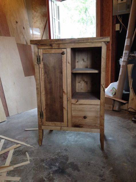 Diy Jelly Cabinet How To Build, Diy Coffee Cabinet, Country Beds, Small Antique Cabinet, Shaker Style Cabinet Doors, Coffee Cabinet, Coffee Bar Cabinet, Antique Cupboard, Primitive Furniture