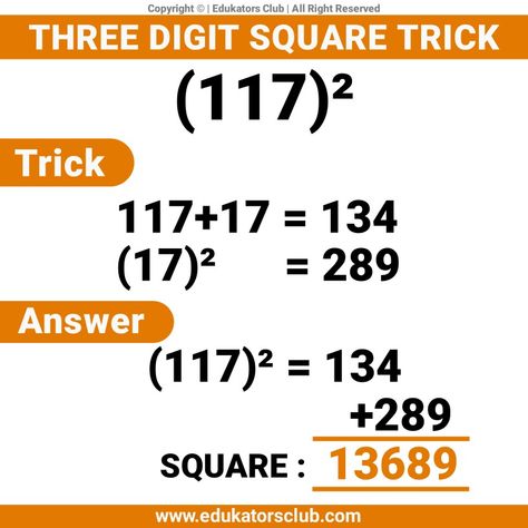 Best Squre Trick To Find Square
Three Digit Square Trick | Edukators Club | Math Square Trick
#squaretrick #square #trick #math #mathtrick #edukatorsclub #edukators #club Maths Tricks For Competitive Exams, Trick Math, Reasoning Tricks, Perimeter Formula, Creative Handwriting, Mental Math Tricks, Presentation Drawing, Sin Cos, Best Pen