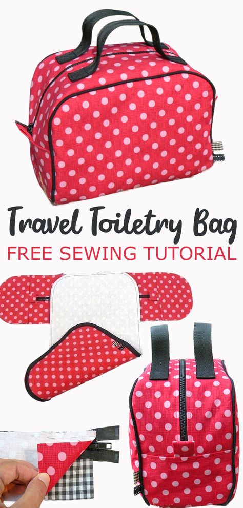 Sewing Toiletry Bag Patterns, Toiletry Bag Pattern Free, Toiletry Bag Sewing Pattern, Diy Toiletry Bag, Bag Pattern Free Sewing, Diy Toiletries, Toiletry Bag Pattern, Diy Pouch Tutorial, Double Zipper Pouch