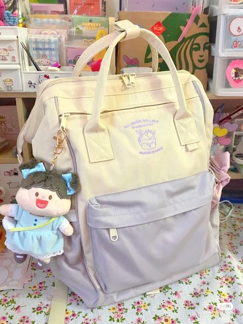 Aesthetic Lavender, Kotak Bento, Korean Bags, Pretty School Supplies, Y2k Handbag, Cute School Bags, Stylish School Bags, School Bag Essentials, Aesthetic Backpack