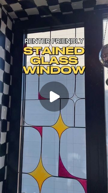 Temporary Stained Glass Window Diy, Renter Friendly Stained Glass Window, Diy Faux Stained Glass Window, Faux Stained Glass Diy, Diy Stained Glass Window, Maximalist Interior, Window Color, Stained Glass Diy, Diy Window