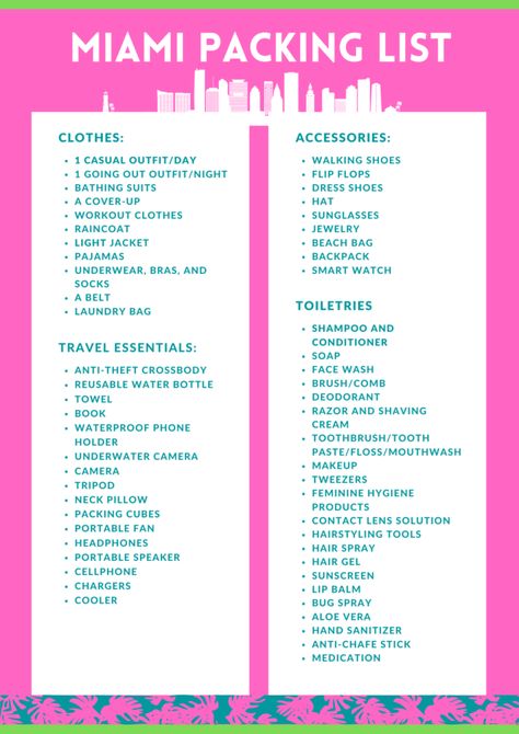 For all my tips + a free pdf checklist, check out this guide for the ultimate Miami Packing List. It has ideas for women and men, as well as Miami essentials! #miami #packinglist #floridatravel Miami Packing List, Trip Essentials Packing Lists, Miami Carnival, Miami Trip, Miami Bachelorette Party, Face Wash Brush, Miami Vacation, Miami Travel, Packing Essentials