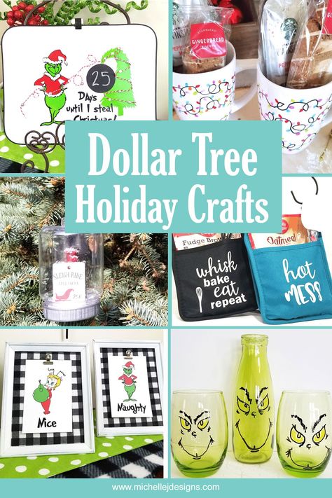 Dollar Tree items make the best crafty projects including home and holiday decor and the most amazing gifts! Dollar Tree Holiday Crafts, Diy Dollar Tree Gifts, Dollar Tree Vases, Pumpkin Tea Lights, Grinch Crafts, Dollar Tree Gifts, Dollar Store Christmas Crafts, Dollar Tree Christmas Decor, Grinch Christmas Decorations