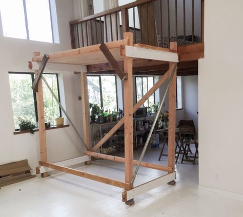 DIY Scaffolding – Nik Kinnaird Homemade Scaffolding, Diy Scaffolding, Wood Shelter, Wooden Scaffolding, Scaffold Furniture, Scaffolding Wood, How To Build Steps, Homemade Furniture, Diy Tray