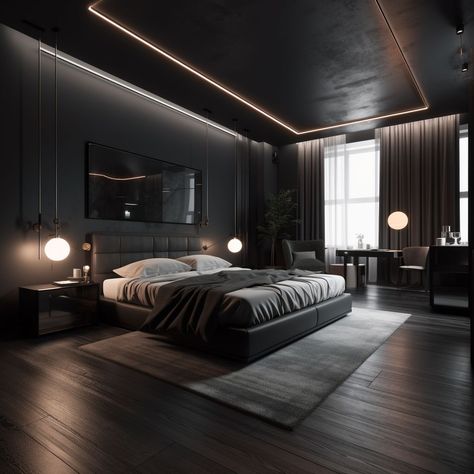 Men's Bedroom Design, Floor Bedroom Ideas, Decor Living Room Ideas, Dark Modern, Bunk Bed Designs, Bed Design Modern, Mens Bedroom, Woman Bedroom, Bedroom Bed Design