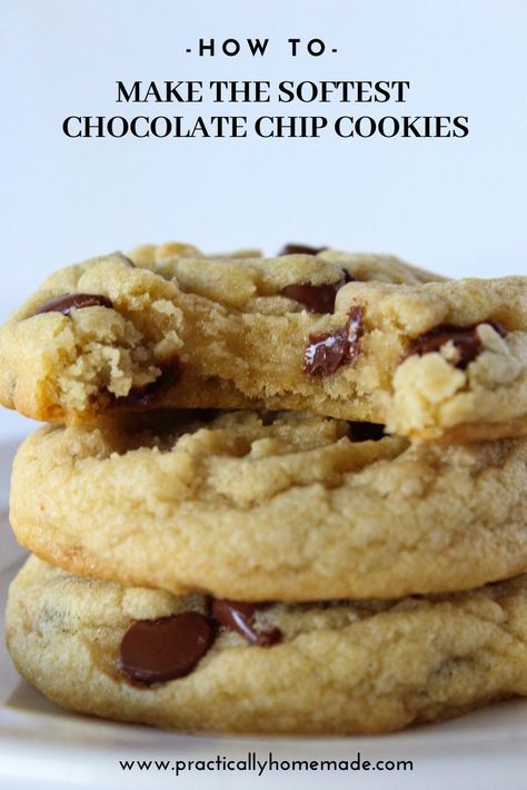 The Best Soft Chocolate Chip Cookie Recipe | Practically Homemade | Recipe | Soft chocolate chip cookies recipe, Soft chocolate chip cookies, Cookies recipes chocolate chip Softest Cookies Ever, Chocolate Chip Cookies Recipe Soft, Softest Chocolate Chip Cookies, Soft Chocolate Chip Cookie Recipe, Best Soft Chocolate Chip Cookies, Soft Chocolate Chip Cookie, Soft Chocolate Chip Cookies Recipe, Best Chocolate Chip Cookie Recipe, Best Chocolate Chip Cookies Recipe