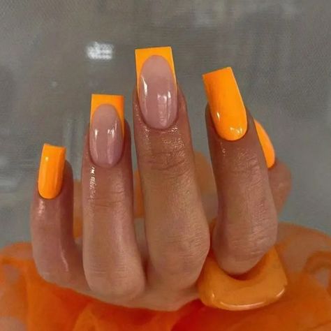 24 Reusable Press On Nails Reusable Color May Vary Due To Lighting Size One Size Condition New Reusable Comes With Mini Nail File And Glue Adhesive Strips Fake Nails Long, Nails Tips, Manicure Tips, Fake Nails With Glue, Nail Forms, Manicures Designs, Orange Nails, Nailed It, False Nail