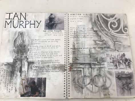 Art Foundation Sketchbook, Gcse Architecture Sketchbook, Ian Murphy Artist Research Page, Architecture Mind Map, Ian Murphy, Artist Research Page, Gcse Sketchbook, Gcse Art Ideas, Igcse Art