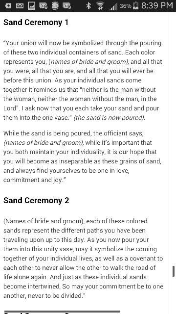 Sand ceremony Sand Ceremony Wedding Wording, Sand Marriage Unity Ceremony, Sand Ceremony Wedding Vows, Sand Ceremony Script, Wedding Sand Ceremony, Candle Ceremony, Wedding Officiant Script, Order Of Wedding Ceremony, Wedding Ceremony Readings