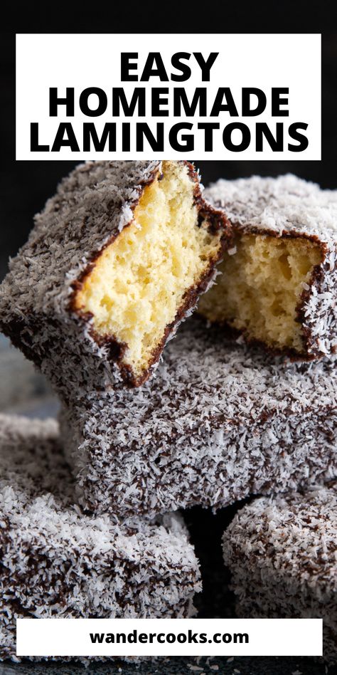 Homemade Lamingtons, Lemmingtons Recipe, Lamingtons Cake, Chocolate Lamingtons, Aussie Desserts, Lamingtons Recipe Australia, Lemmingtons Recipe Easy, Aussie Recipes, Australia Recipes