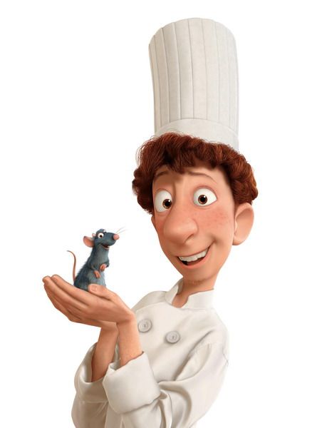 Remy and Alfredo Linguini from "Ratatouille" (2007). Setting: 21st century Paris, France. Ratatouille Film, Ratatouille Movie, Ratatouille 2007, Ratatouille Disney, Disney Clipart, A Cartoon Character, Disney Secrets, Animation Disney, Disney Pixar Movies