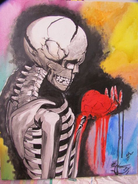 My bleeding heart by eliantART Dark Mind, Broken Hearts, A Skeleton, Heart Art, Pics Art, Skull Art, Art Plastique, Day Of The Dead, Online Art Gallery