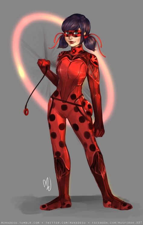 Ladybug suit redesigned by muwadesu Ladybug Suit, Miraculous Redesign, Ladybug Redesign, Ladybug Wings, Ladybug Outfits, Active On Instagram, Ladybug Costume, Creepypasta Cute, Miraculous Ladybug Oc