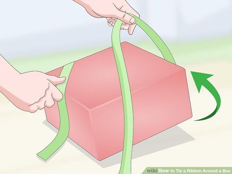 3 Ways to Tie a Ribbon Around a Box - wikiHow Box Bows Ribbons, Ways To Tie A Ribbon, Ribbon On Presents, Bows For Presents, Diy Gift Bow, Tie Box, Diy Anniversary Gift, Gift Towers, Ribbon Box