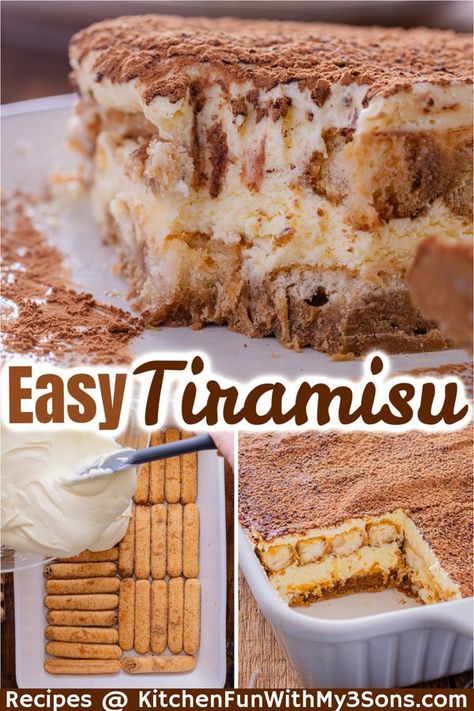 Kitchen Crafty Fun Classic Tiramisu Recipe, Best Tiramisu, How To Make Tiramisu, Whipped Mascarpone, Easy Tiramisu, Mascarpone Filling, Easy Tiramisu Recipe, Finger Cookies, Tiramisu Cake