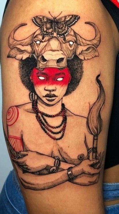 Oya Tattoo Ideas, Hoodoo Tattoo, Oya Tattoo, Orisha Tattoo, Oya Orisha, Oya Goddess, Rebirth Tattoo, Yoruba Orishas, Orishas Yoruba