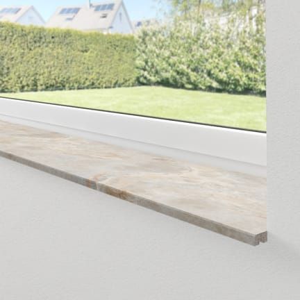 Werzalit compact sill in marble beige Internal Window Sill, French Doors Security, Marble Window Sill, Upvc Patio Doors, Aluminium Patio Doors, Internal Window, French Door Sizes, Aluminium French Doors, Upvc French Doors