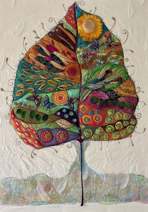 Michelle Mischkulnig (Chelle Textiles) Floral Quilts, Wool Applique Quilts, Fabric Sculpture, Sculpture Textile, Textile Art Embroidery, Fiber Art Quilts, Creative Textiles, Free Motion Embroidery, Textile Fiber Art