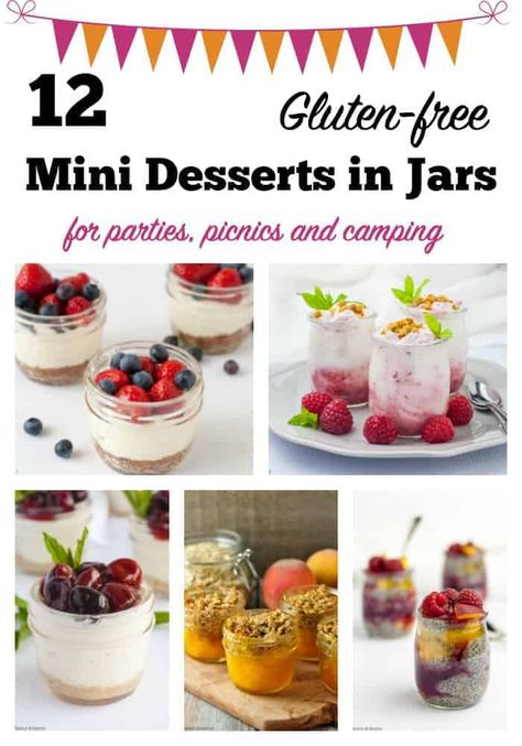 Food In A Jar, Desserts In Jars, Easy Camping Food, Picnic Desserts, Mason Jar Desserts, Mini Dessert Cups, Camping Desserts, Dessert In A Jar, Shower Desserts