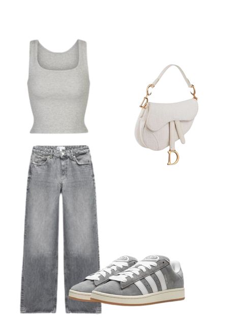 #chic #grey #outfit Grey Shoes Outfit, Sando Outfit, Gray Shoes Outfit, Grey Top Outfit, Grey Outfits, Outfit Chic, Grey Outfit, Grey Shoes, Cute Outfit