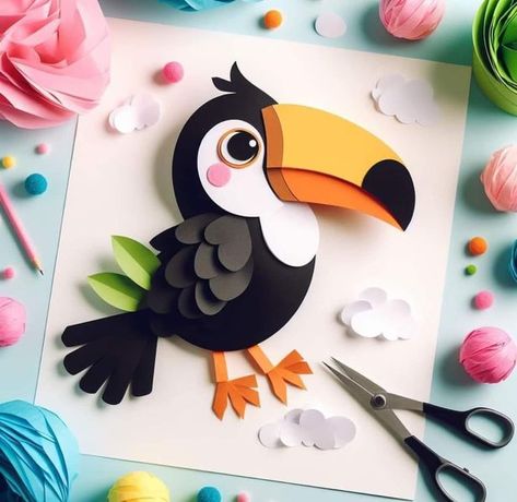 Schools, Colleges & University - Education Toucan Craft, Art Classroom Posters, Easter Chick Craft, Diy Crafts For School, Photo Frame Crafts, Construction Paper Crafts, Monster Coloring Pages, Preschool Arts And Crafts, Fun Arts And Crafts