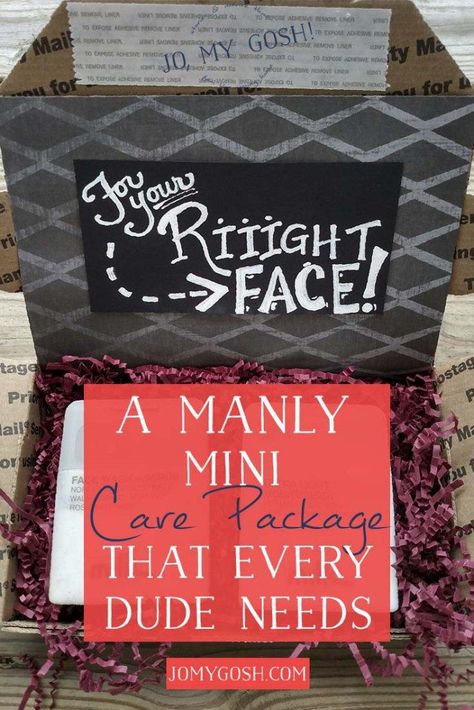 A Manly Mini Care Package That Every Dude Needs Funny Deployment Care Packages, Military Care Package Ideas Army, Military Care Package Ideas, Care Packages For Military, Chalkboard Markers, Deployment Care Packages, Military Care Package, Crafts For Teens To Make, Military Spouse