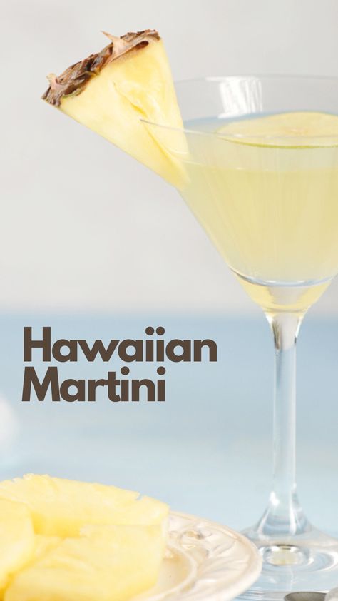 People who usually do not like martinis might enjoy this slightly sweeter version, which uses pineapple juice and coconut rum to imbue tropical flavors into the beverage. This is a vodka martini, but in theory, you could switch it up and make it a tropical gin martini if you like. That said, any martini takes a bit more effort to make correctly, so you should wait to make this one for date night or a tiny get-together with intimate friends. #HawaiianMartini Hawaiian Martini, Pineapple Martini Recipes, Tropical Martini, Blue Hawaii Cocktail, Strawberry Slushie, Blue Curacao Liqueur, Gin Martini, Hawaiian Cocktails, Traditional Margarita