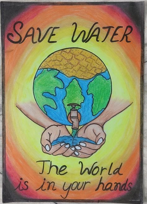 Poster On Save Water, Conversation Drawing, Water Conservation Poster, Save Water Drawing, Save Earth Posters, Save Earth Drawing, Save Water Poster Drawing, Save Water Poster, Earth Day Drawing