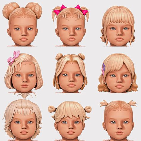 the sims 4 kids hair finds and cc - Gamingwithprincess Sims 4 Clay Hair, Sims 4 Baby Hair, Sims 4 Cc Baby Hair, Kid Cc Sims 4, Sims 4 Kids Hair, The Sims 4 Kids, Pretty Sims, Infant Cc, Lotes The Sims 4