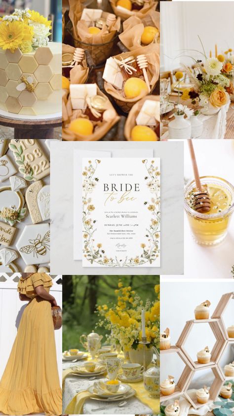 Bridal Shower themes Bridal Shower Theme Bee, Yellow Themed Bridal Shower Ideas, Bumble Engagement Party, Bridal Shower Ideas Yellow, Bridal Shower Yellow, Sunshine Bridal Shower Theme, Yellow Bridal Shower Theme, Honey Themed Bridal Shower Ideas, Bee Theme Bridal Shower Ideas