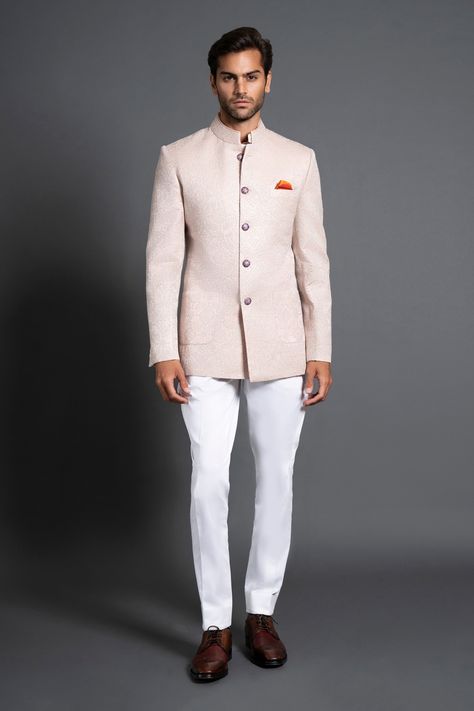 Raghavendra Rathore Bandhgala, Bandhgala For Men, Raghavendra Rathore, Indian Wedding Clothes For Men, Male Outfits, Men Cream, Linen Color, Embroidery Patch, Applique Embroidery