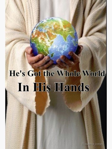 "He's Got the Whole World in His Hands" Sticker by smartnet77 | Redbubble King James Bible Online, Whole World In His Hands, John 3 17, Words From The Bible, Scripture Images, April Crafts, Encouraging Scriptures, Christmas Coloring Sheets, Hand Sticker