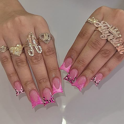 Y2k Duck Nails, Duck Nails, Drip Nails, Ombre Acrylic Nails, Glamour Nails, Girly Acrylic Nails, Dope Nail Designs, French Acrylic Nails, Short Square Acrylic Nails