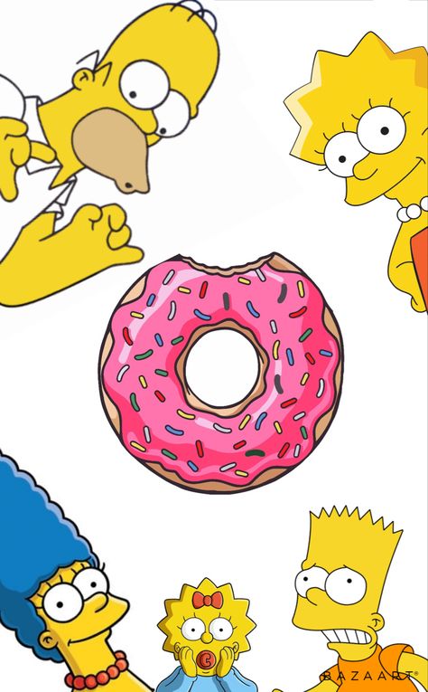 Wallpaper Dunkin Donut Wallpaper, Homer Simpson Donut Wallpaper, The Simpsons Apple Watch Wallpaper, Homer Eating A Donut, Homer Donuts, Homer Simpson Donuts, Simpsons Donut, Background Screensavers, Bart Simpson Art