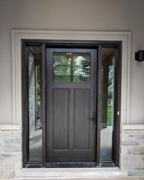 Exterior Doors & Entry Doors | Therma-Tru Doors Entry Door Colors, Exterior Doors With Sidelights, Porch Railing Designs, Entry Door With Sidelights, Cottage Front Doors, Doors Entry, Exterior Entry Doors, Front Door Styles, Lake Houses Exterior