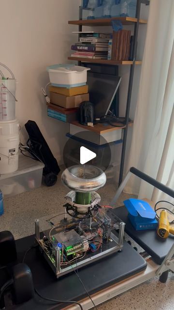 My friend Lucas’ QCW Tesla coil shoots 6 foot long bolts of lightning that you can touch. Crazy. If you are curious about tesla coils, ... | Instagram Great Scott, Tesla Coil, Stem Science, Lightning Bolt, Coils, Tesla, My Friend, Computer, Electronics