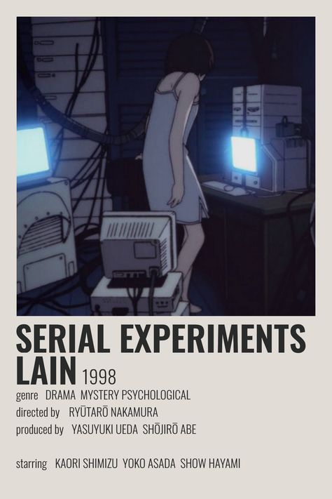 Serial Experiments Lain, Anime Suggestions, Film Posters Minimalist, Animes To Watch, Anime Printables, Film Anime, Good Anime To Watch, Anime Watch, Anime Titles