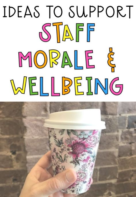 Ways To Acknowledge Staff, Ideas To Boost Staff Morale, Teacher Appreciation Gifts For Staff From Pto, Staff Teacher Appreciation Gifts, Staff Gifts Employee Recognition, Ways To Show Staff Appreciation, Teacher Fun Activities, Wellbeing Ideas For Work, How To Improve Employee Morale