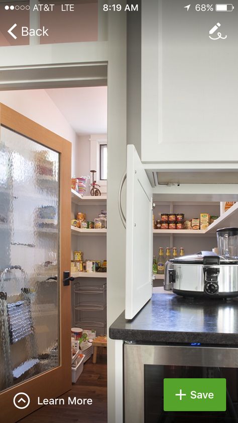 Small door above counter allows for a pass-through to the pantry. Pantry Wall Ideas, Storage Ideas Pantry, Pantry Storage Ideas, Built In Wet Bar, Organization Ideas Pantry, Kitchen Pass Through, Pantry Shelving Ideas, Kitchen Pass, Organization Wall