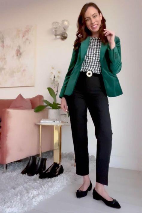 Teal Blazer Outfit, Velvet Jacket Outfit, Velvet Blazer Outfit, Green Blazer Outfit, Essentials Outfit, Talbots Fashion, Talbots Outfits, Green Velvet Blazer, Green Velvet Jacket